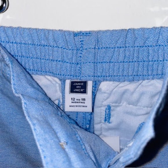 Janie and Jack 12 - 18 mos Boys Toddler Blue Linen pants Ex cond - Picture 3 of 3